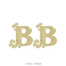 KD219 Dekoratif "B" Harfi Ahşap Boyanabilir Obje